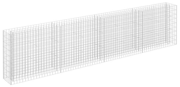 Horganyzott acél gabion magaságyás 360 x 30 x 90 cm