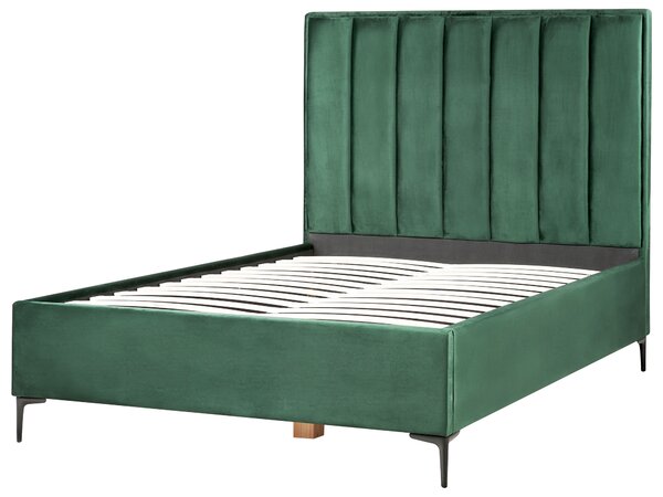 Ágyneműtartós ágy Bársony SEZANNE 140 x 200 cm Sötétzöld