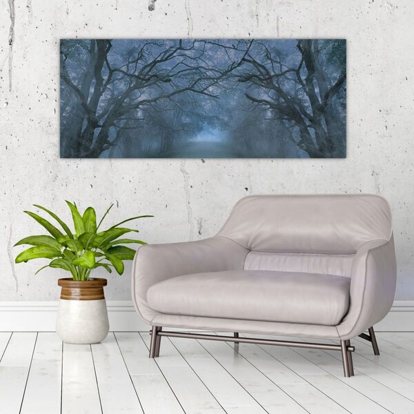 Egy erdő képe a ködben (120x50 cm)