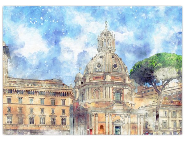 Kép - Santa Maria di Loreto temploma, Róma, Olaszország (70x50 cm)