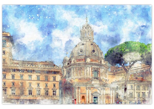 Kép - Santa Maria di Loreto temploma, Róma, Olaszország (90x60 cm)