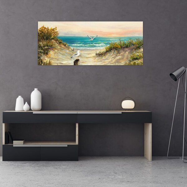 Kép - homokos tengerpart (120x50 cm)