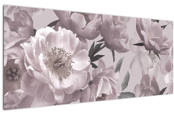 Kép - Vintage bazsarózsa virágok (120x50 cm)