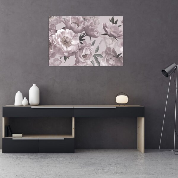Kép - Vintage bazsarózsa virágok (90x60 cm)