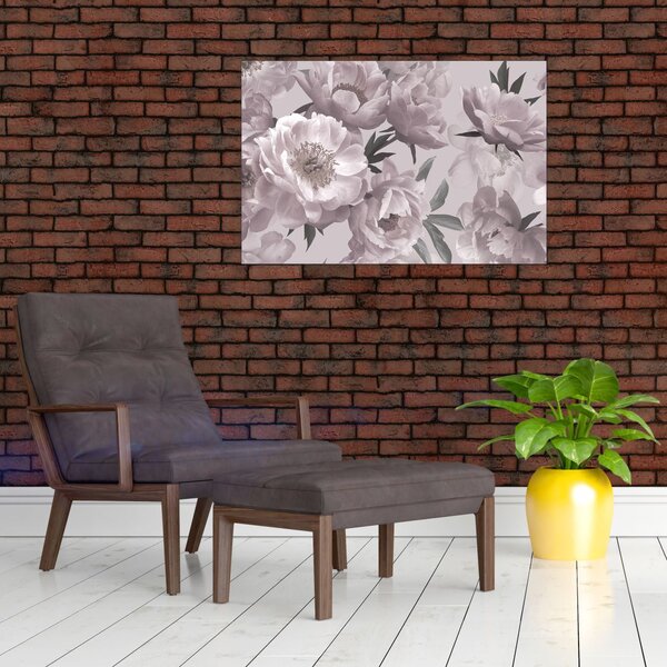 Kép - Vintage bazsarózsa virágok (90x60 cm)