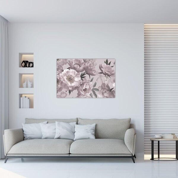 Kép - Vintage bazsarózsa virágok (90x60 cm)