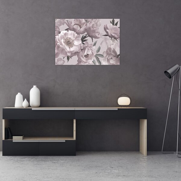Kép - Vintage bazsarózsa virágok (70x50 cm)