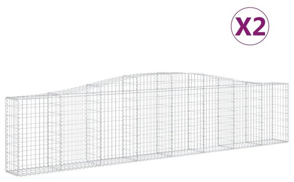 2 db íves horganyzott vas gabion kosár 400x30x80/100 cm