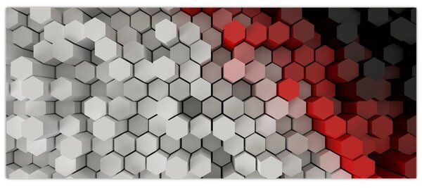 Kép - 3D hatszögek (120x50 cm)