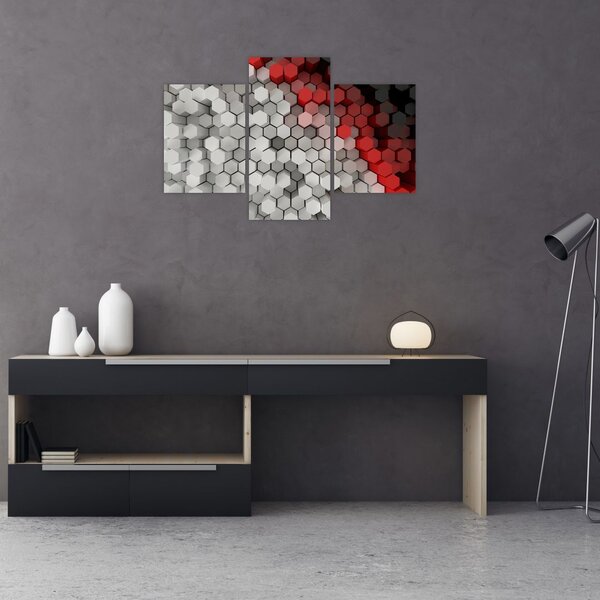 Kép - 3D hatszögek (90x60 cm)