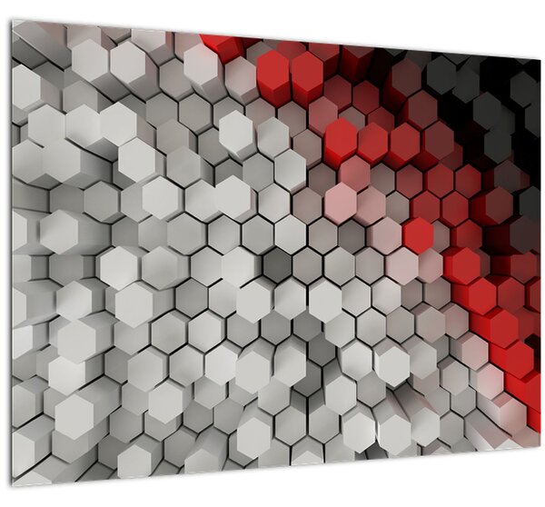Kép - 3D hatszögek (70x50 cm)