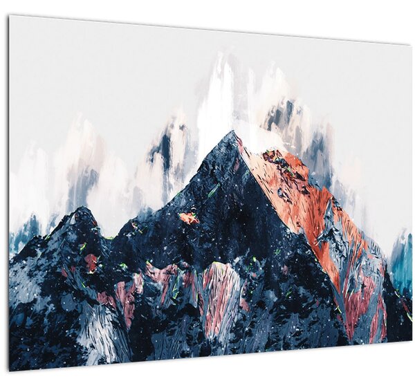Kép - Absztrakt hegy (üvegen) (70x50 cm)