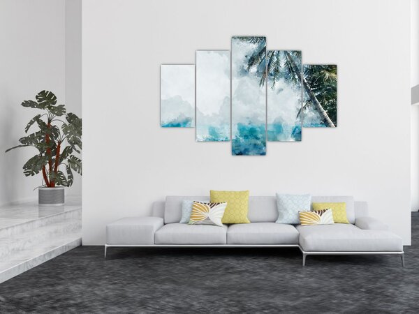 Egy pálmafa képe a tenger felett (150x105 cm)