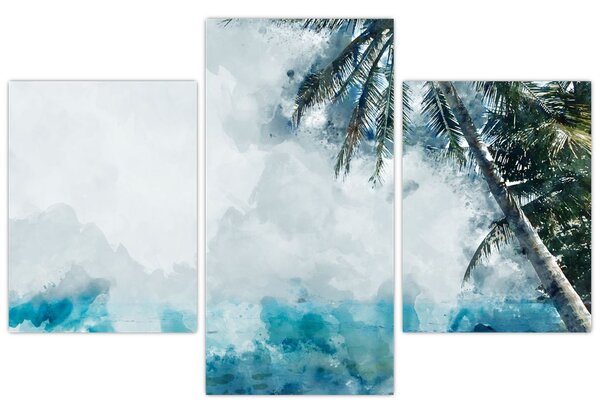 Egy pálmafa képe a tenger felett (90x60 cm)