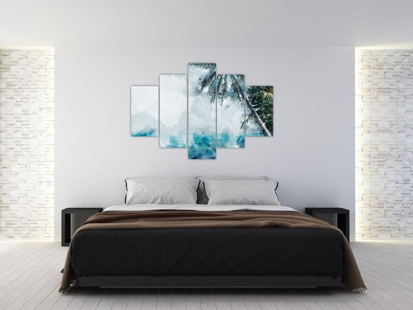 Egy pálmafa képe a tenger felett (150x105 cm)