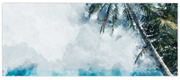 Egy pálmafa képe a tenger felett (120x50 cm)