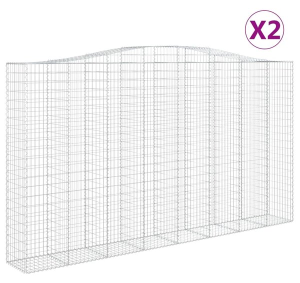 2 db íves horganyzott vas gabion kosár 400x50x220/240 cm