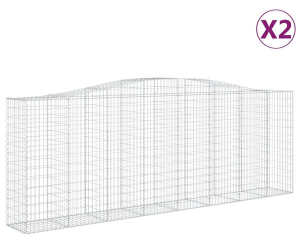 2 db íves horganyzott vas gabion kosár 400x50x140/160 cm
