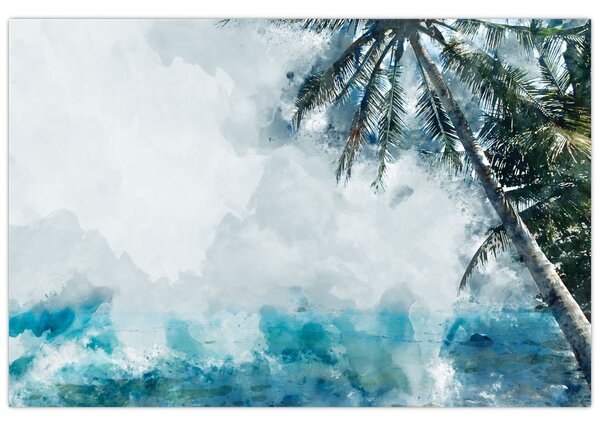 Egy pálmafa képe a tenger felett (90x60 cm)