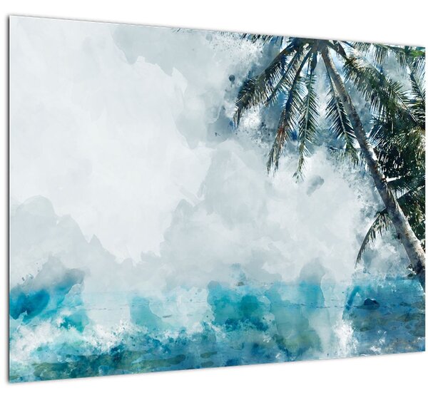 Egy pálmafa képe a tenger felett (70x50 cm)