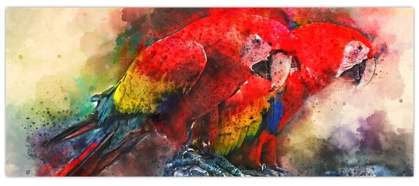 Vörös ara papagájok képe (120x50 cm)