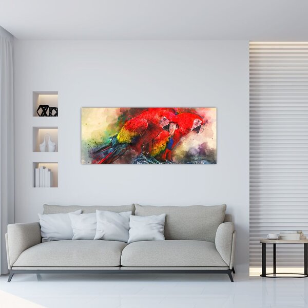 Vörös ara papagájok képe (120x50 cm)