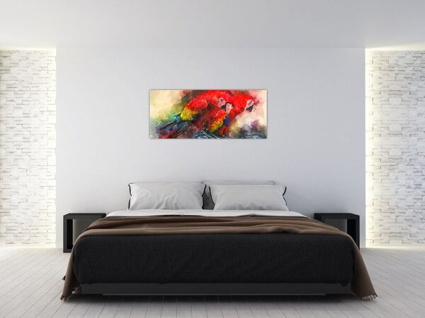 Vörös ara papagájok képe (120x50 cm)