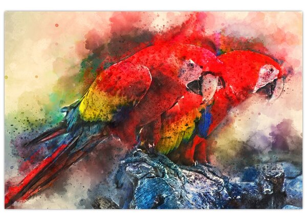 Vörös ara papagájok képe (90x60 cm)