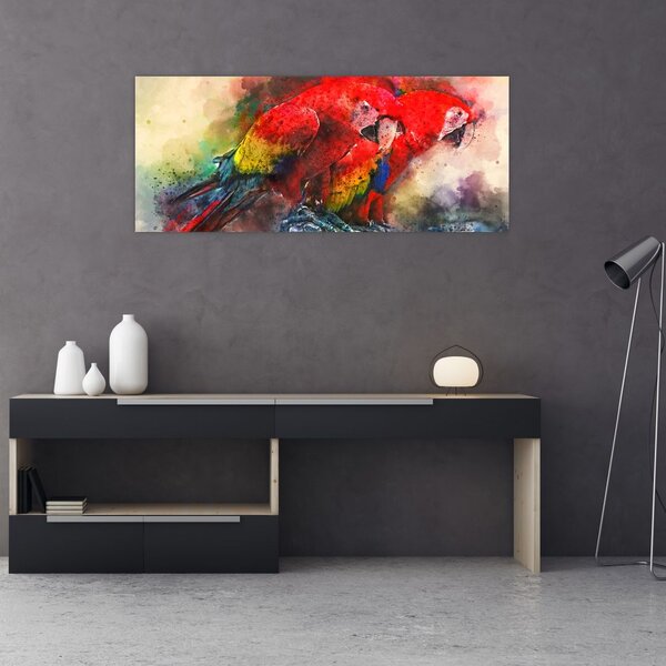 Vörös ara papagájok képe (120x50 cm)