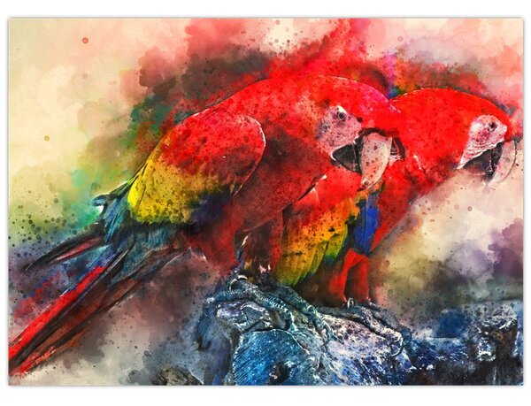 Vörös ara papagájok képe (70x50 cm)
