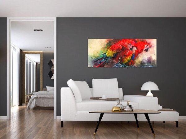 Vörös ara papagájok képe (120x50 cm)