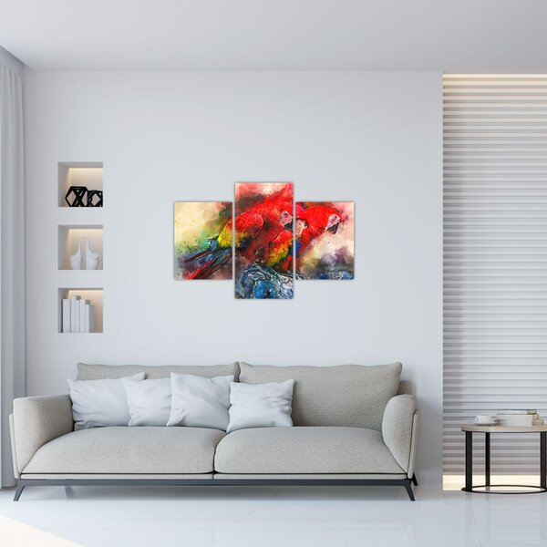 Vörös ara papagájok képe (90x60 cm)