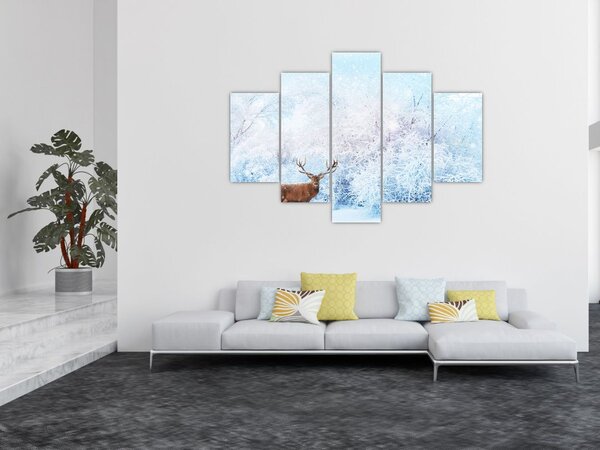 Egy fenséges szarvas képe (150x105 cm)