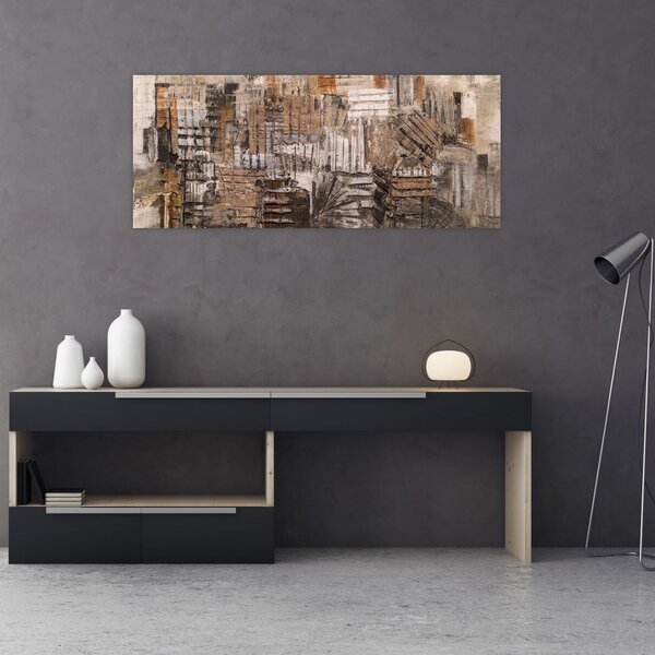 Kép - absztrakció barna tónusokkal (120x50 cm)