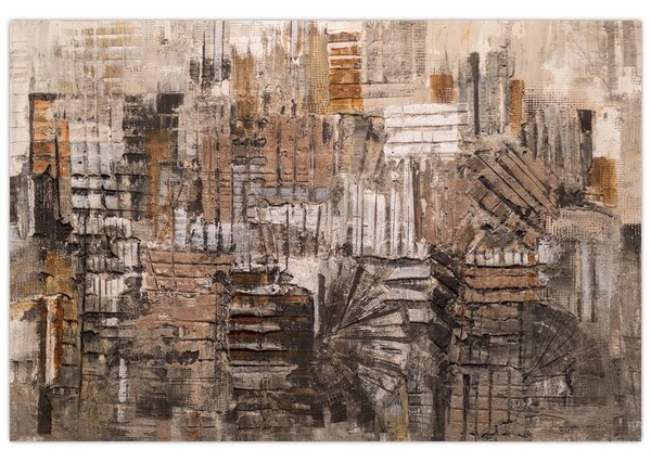 Kép - absztrakció barna tónusokkal (90x60 cm)
