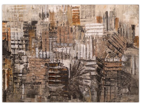 Kép - absztrakció barna tónusokkal (70x50 cm)