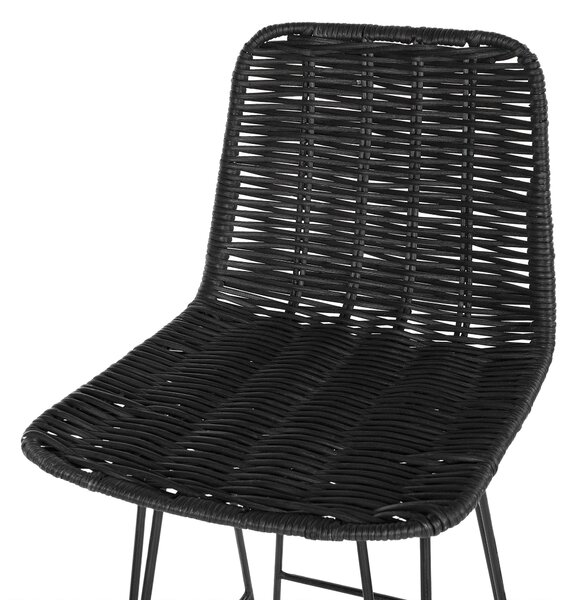 Bárszék kétdarabos szettben CASSITA Rattan Fekete