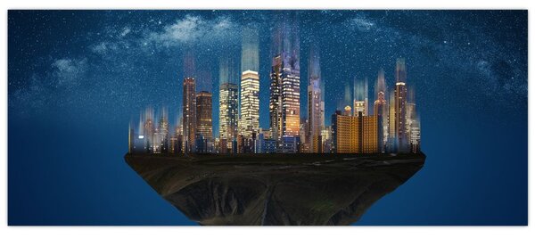 Kép - A lebegő város az űrben (120x50 cm)