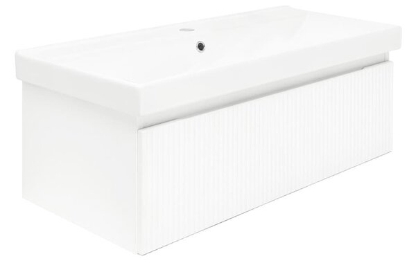 Fürdőszobaszekrény mosdókagylóval SAT Evolution 98x30x44,8 cm fehér matt SATEVO100WMU1