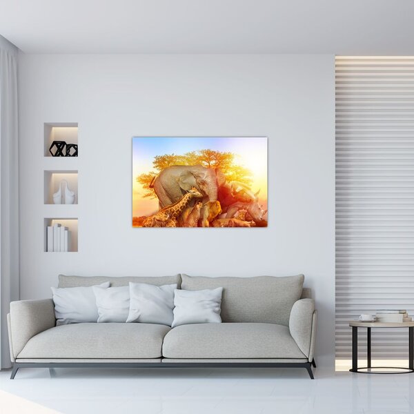 Afrikai állatok képe (90x60 cm)