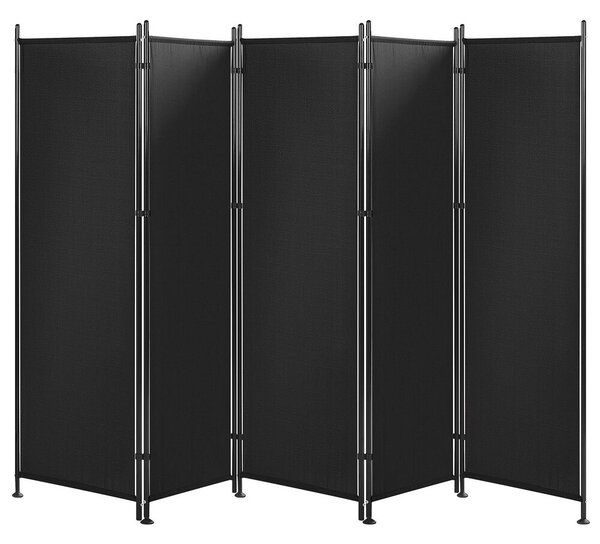 Fekete paraván öt panellel 270 x 170 cm NARNI