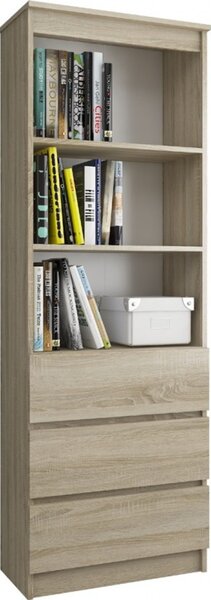 CLP R 60 cm-es Sonoma tölgy polc, 3 fiókkal és 2 polccal