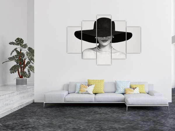 Kép - kalapos nő (150x105 cm)