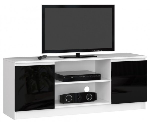 RTV K140 TV-állvány, fekete magasfényű / fehér színben