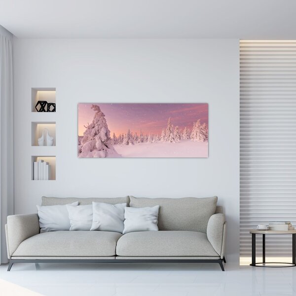 Kép - Fák a hótakaró alatt (120x50 cm)