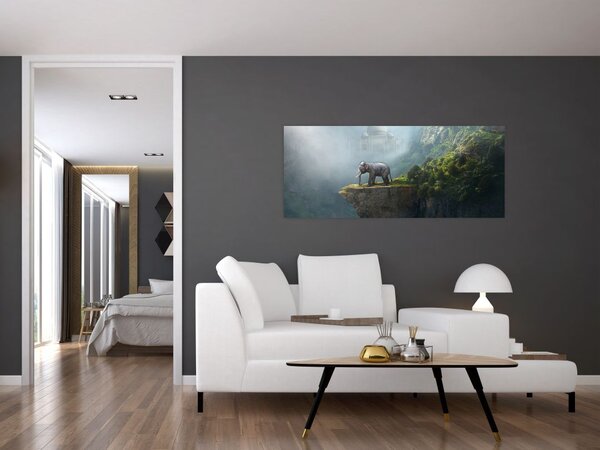 Kép - Az elefánt a Taj Mahal tetején (120x50 cm)