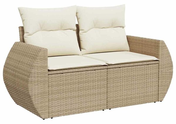 VidaXL 6 részes bézs polyrattan kerti ülőgarnitúra párnával