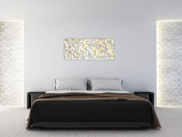 Kép - Arany és fehér hatszögek (120x50 cm)