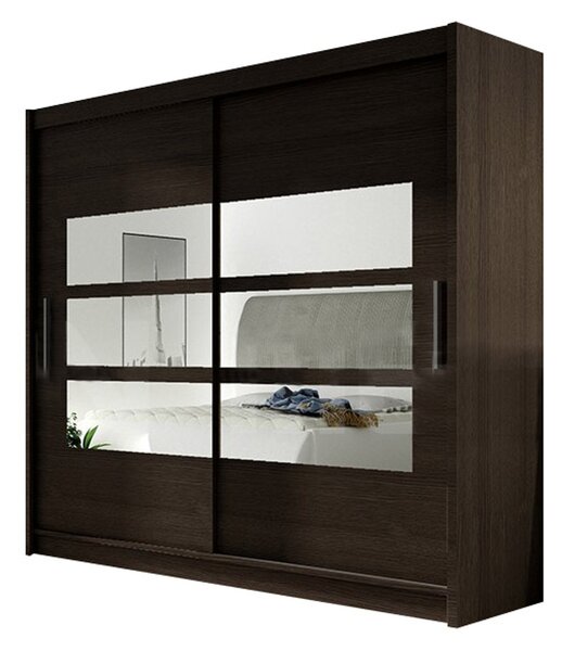 Nagy BEGA III gardróbszekrény csokoládé színben, szélessége 180 cm
