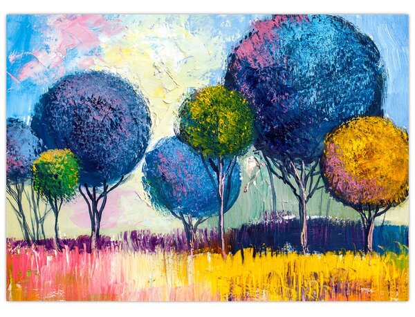 Kupolafák képe, olajfestmény (70x50 cm)